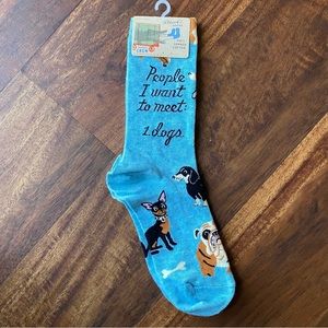 Blue Q People I Want To Meet: Dogs Crew Socks